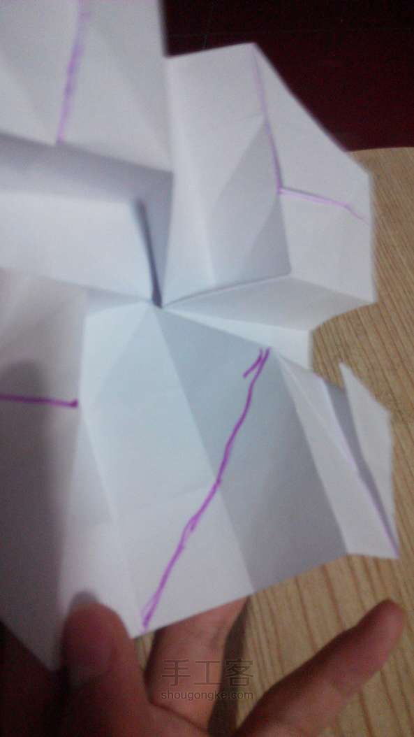 川崎玫瑰折法，看了以后包你学会哦～ 折纸教程 第41步