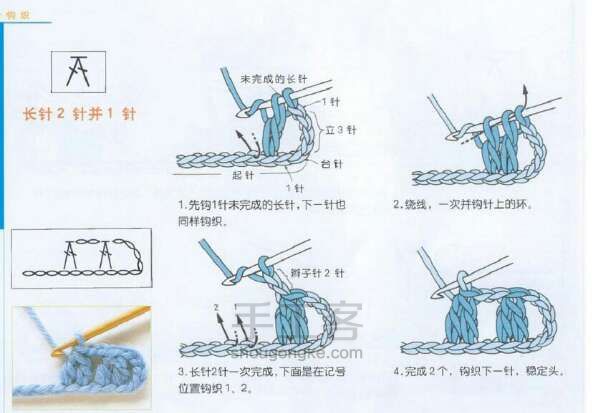 钩针宝宝鞋  钩编教程 第9步