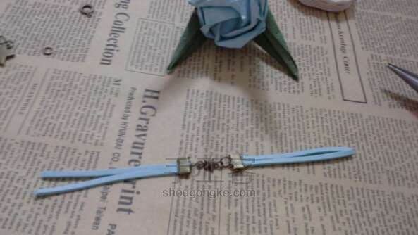 森女蕾丝手链(蓝色哒~) DIY手工制作教程 第4步
