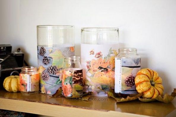 用玻璃瓶制作漂亮的蜡烛杯 DIY手工制作教程 第7步