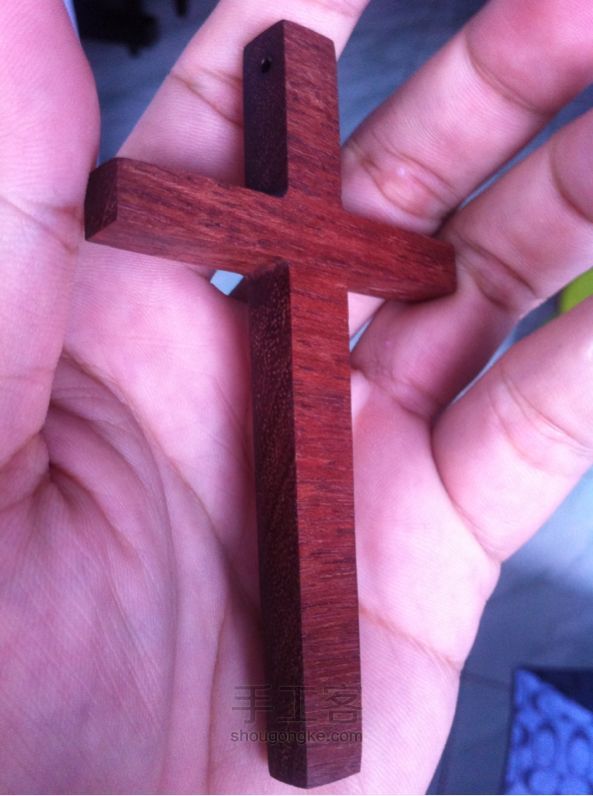 葡萄汁色的十字架（第二次弄木头） DIY手工制作教程 第5步