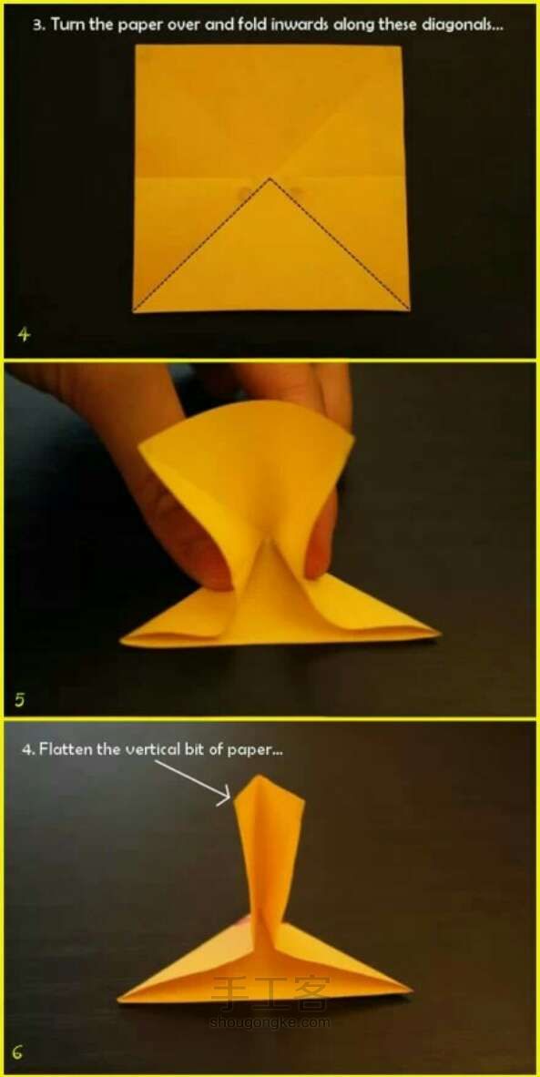 教你折一只萌萌哒的皮卡丘  折纸教程 第3步