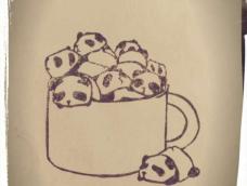 天气转凉，来饮一杯萌萌的熊猫吧～DIY橡皮章手工教程
