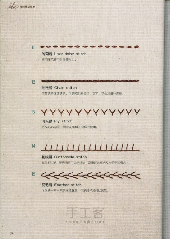 刺绣基础--必备的20种针法和新手问题解答 第6步