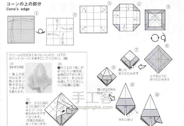 折纸 冰激凌  折纸教程 第5步