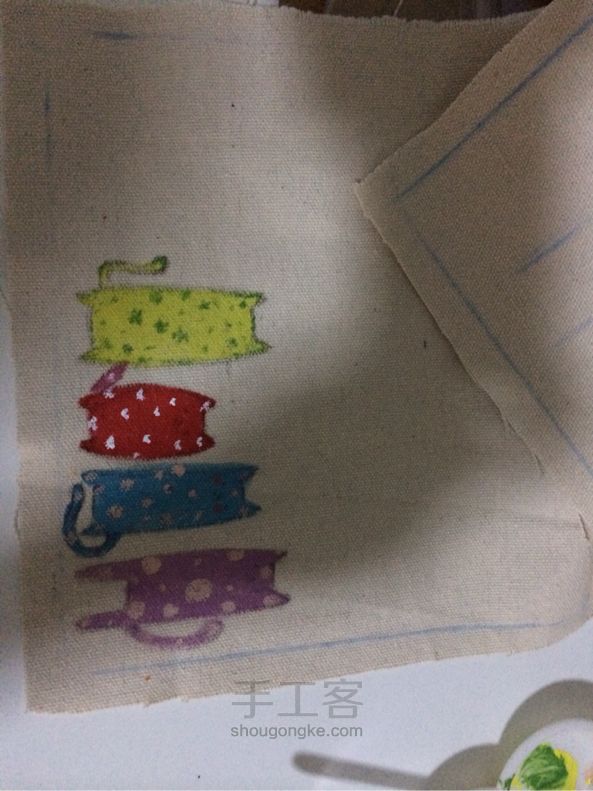 手作帆布萌萌的钱包 布艺DIY手工制作教程 第4步