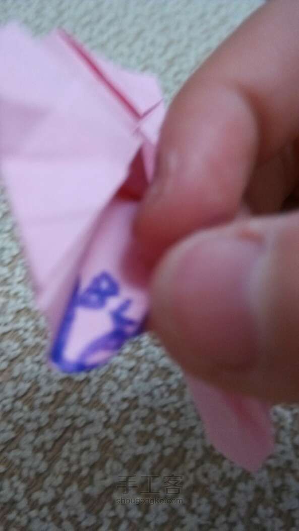 川崎玫瑰折纸方法 第29步