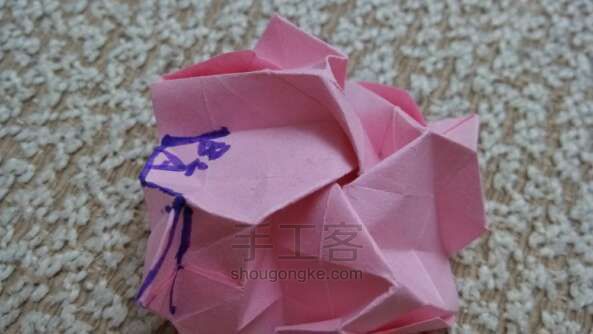 川崎玫瑰折纸方法 第31步