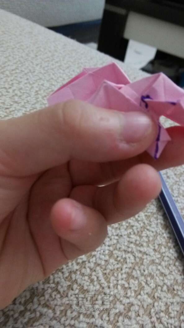 川崎玫瑰折纸方法 第34步