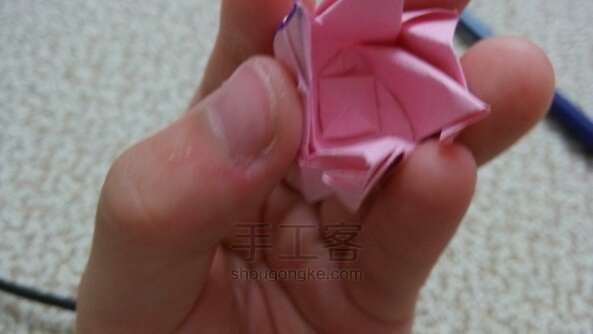 川崎玫瑰折纸方法 第35步