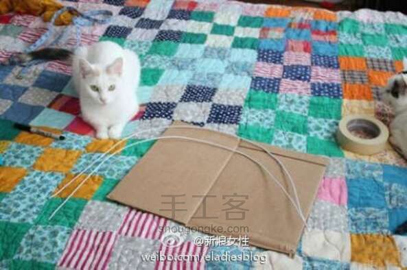 旧T恤改造猫咪小帐篷（转） 第3步