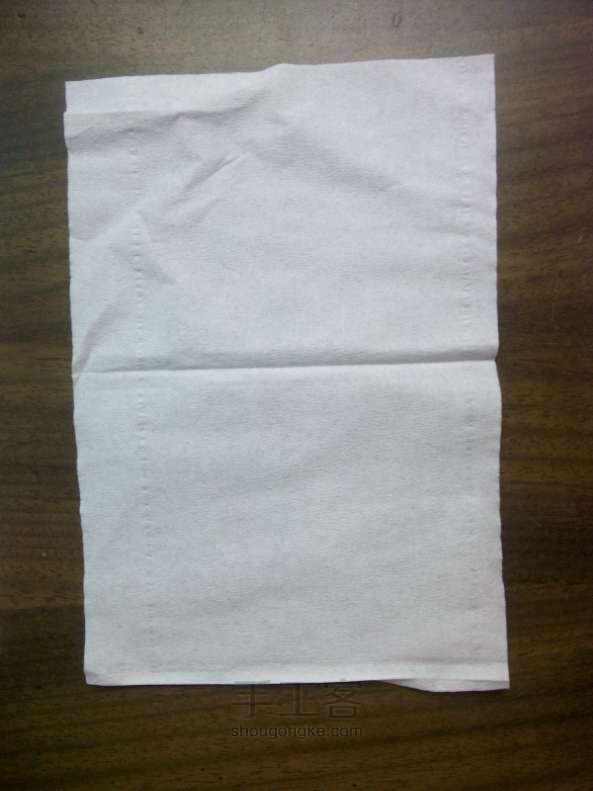 简单易学的纸巾玫瑰折纸方法 第1步