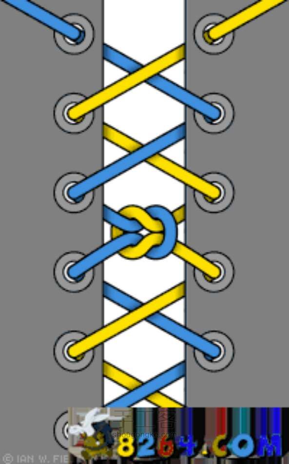 各种鞋带的绑法 第4步