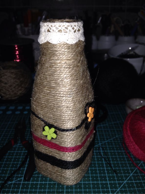彩麻花瓶 创意DIY制作方法 第6步