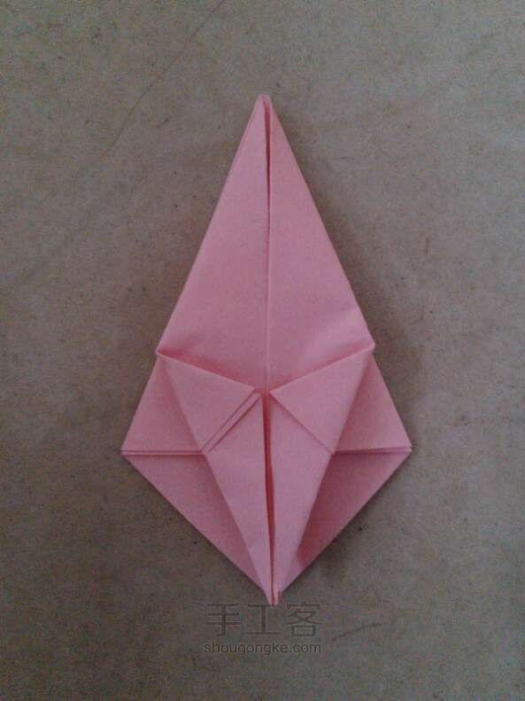粉红的桃子折纸方法 第6步