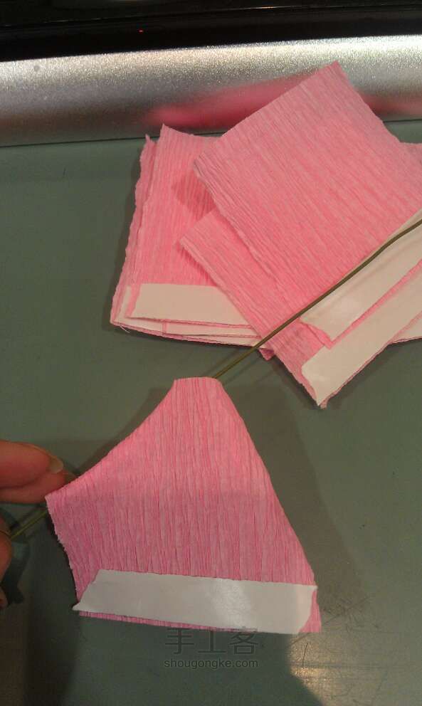 超简单玫瑰折纸教程。 第3步