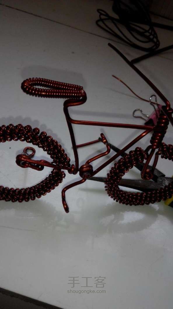 手工铝线DIY自行车 第6步