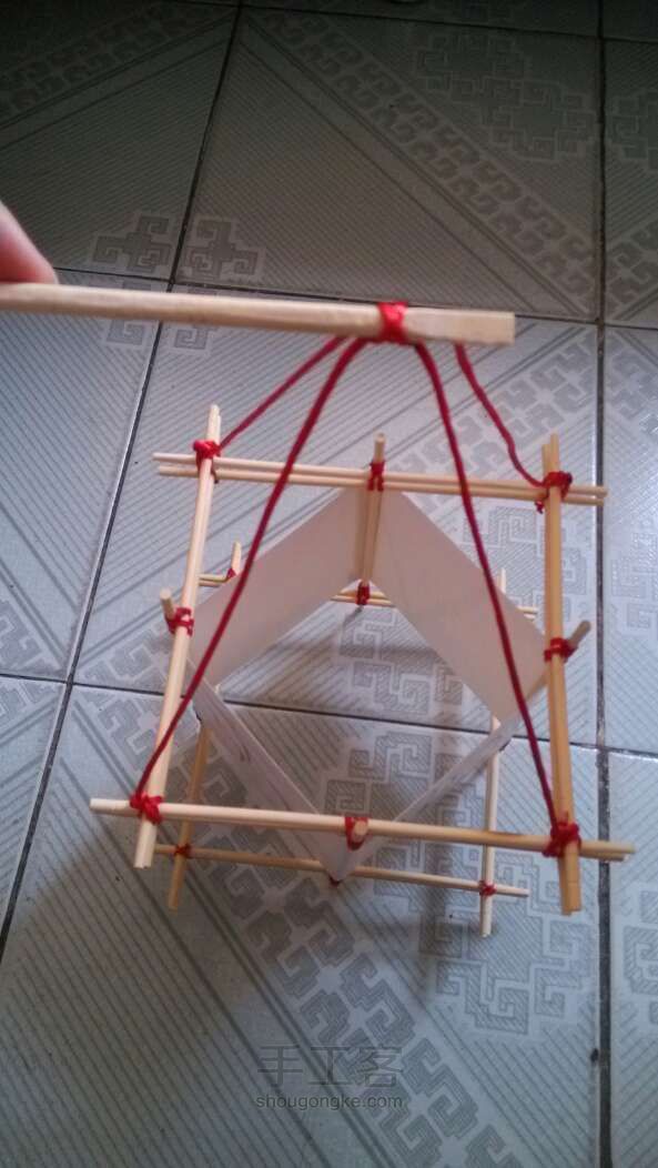 筷子灯笼 旧物改造 第3步