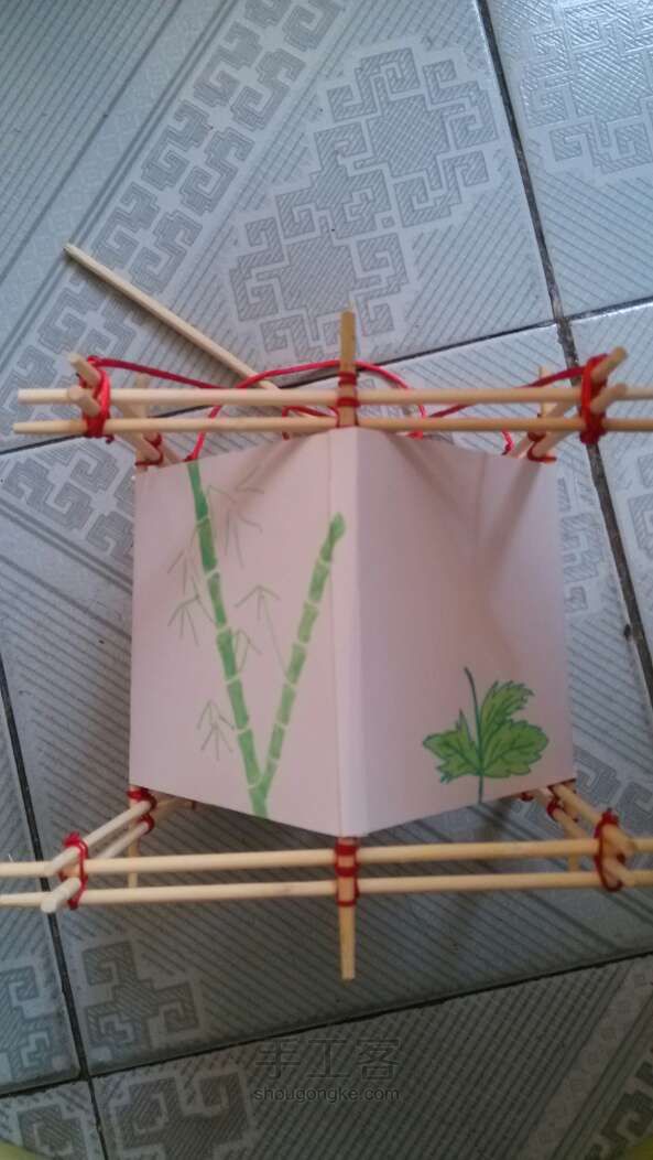筷子灯笼 旧物改造 第5步