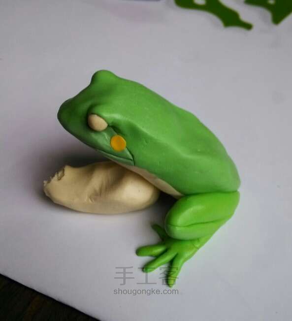 绿色青蛙轻粘土制作方法 第5步