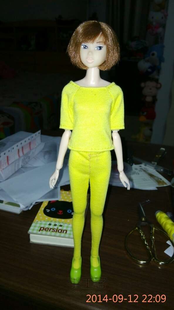 【教程】momoko娃娃的简单打底裤制作方法。 第7步