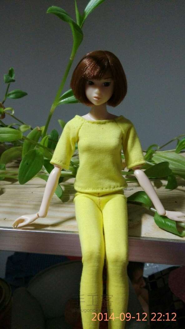 【教程】momoko娃娃的简单打底裤制作方法。 第8步