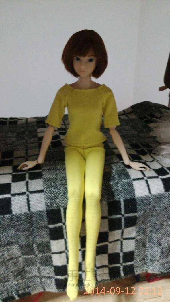 【教程】momoko娃娃的简单打底裤制作方法。 第12步