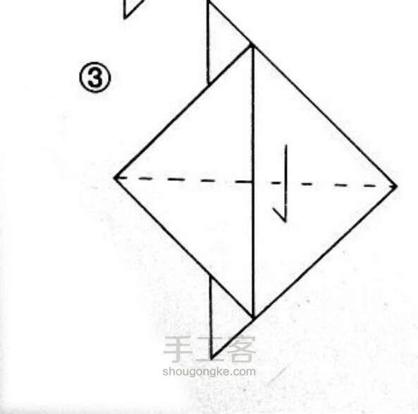 小鸟的折纸方法 第3步