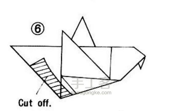 小鸟的折纸方法 第6步