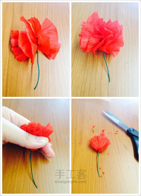 康乃馨做纸花的制作方法 第4步