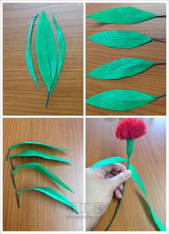 康乃馨做纸花的制作方法 第16步