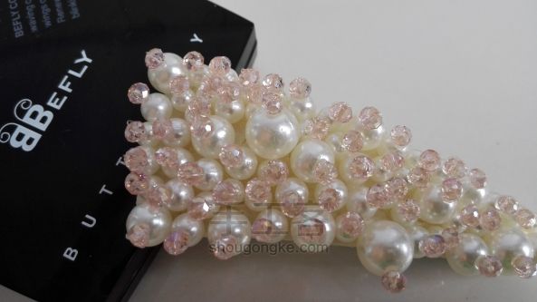 好美的粉粉水晶珍珠发饰教程，一定要喜欢 第7步