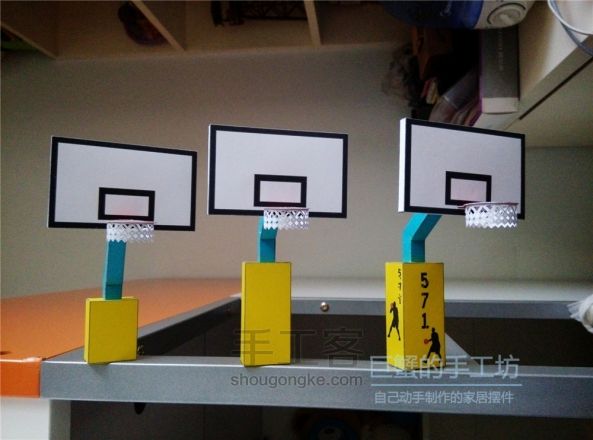 【非凡工作室】梦想的篮球场DIY手工制作教程 第45步