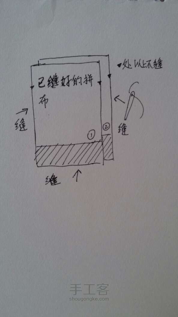 可爱星星拼布束口包 布艺手工制作教程 第5步