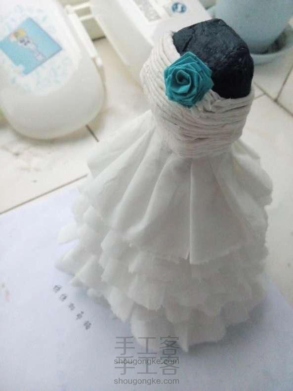 纸巾婚纱，一层一层迭起来的梦手工制作方法