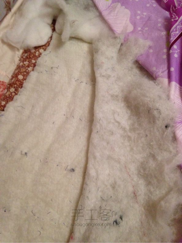 过时的棉衣外套拆棉做棉被 旧物改造 第4步