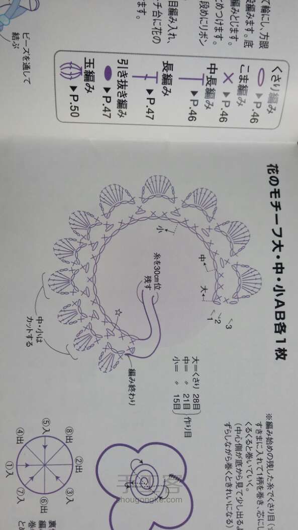 浪漫紫色玫瑰蕾絲袋 钩织方法 第2步