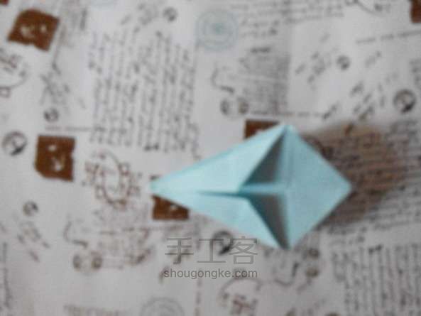 四角香盒折纸方法 第14步