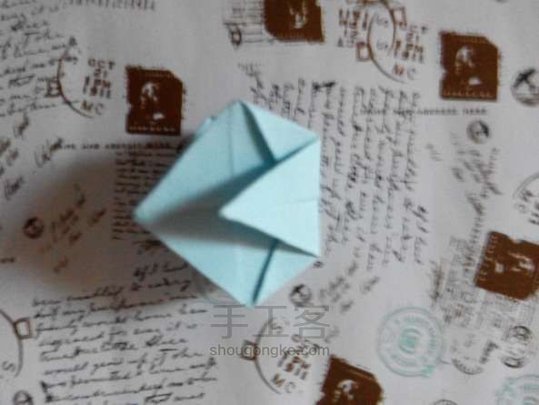 四角香盒折纸方法 第16步