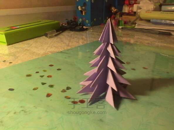 纸艺教程：超简单圣诞树 第1步
