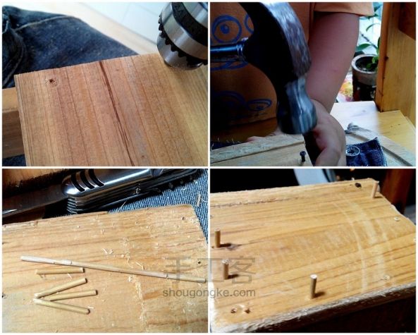 旧床板改造监狱兔木制花盆创意手工教程 第5步