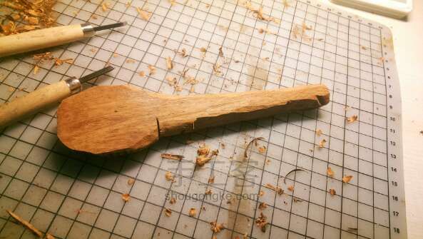 木艺教程：笨勺子 第3步