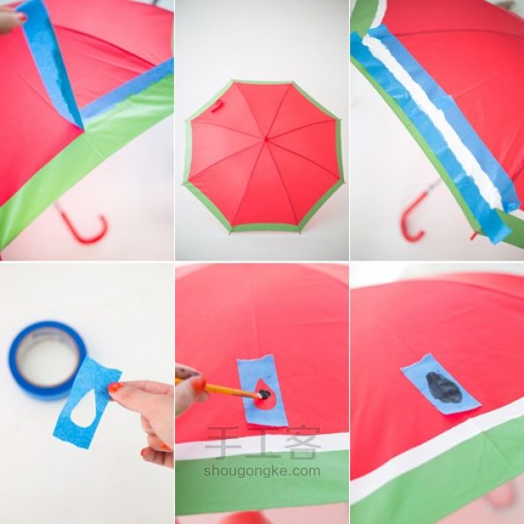 DIY水果图案雨伞 第5步