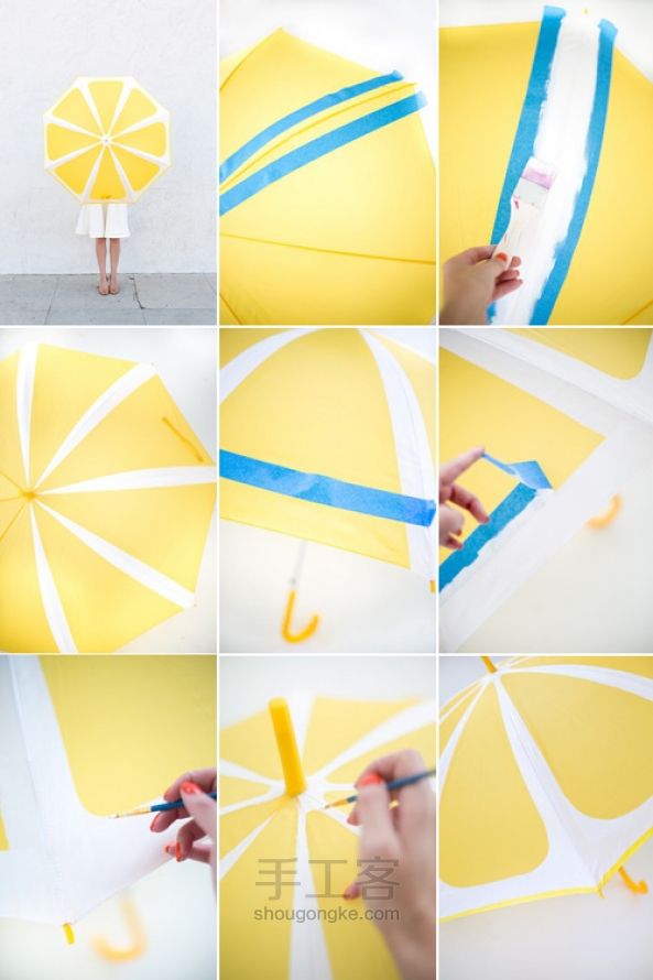 DIY水果图案雨伞 第3步