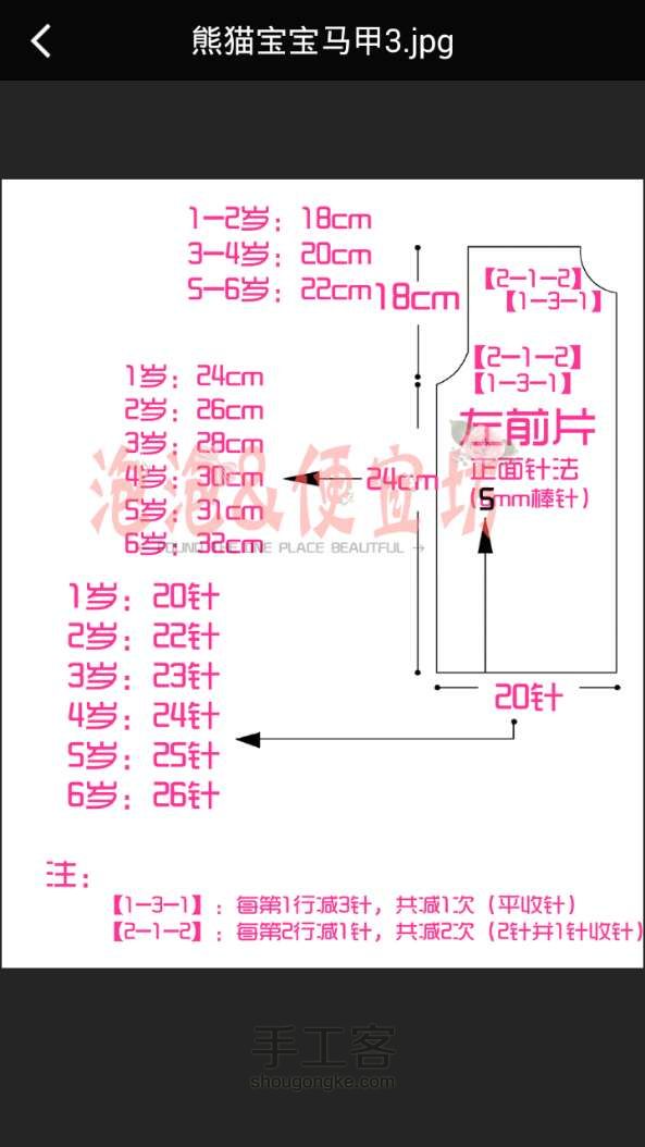 熊猫马甲 第4步