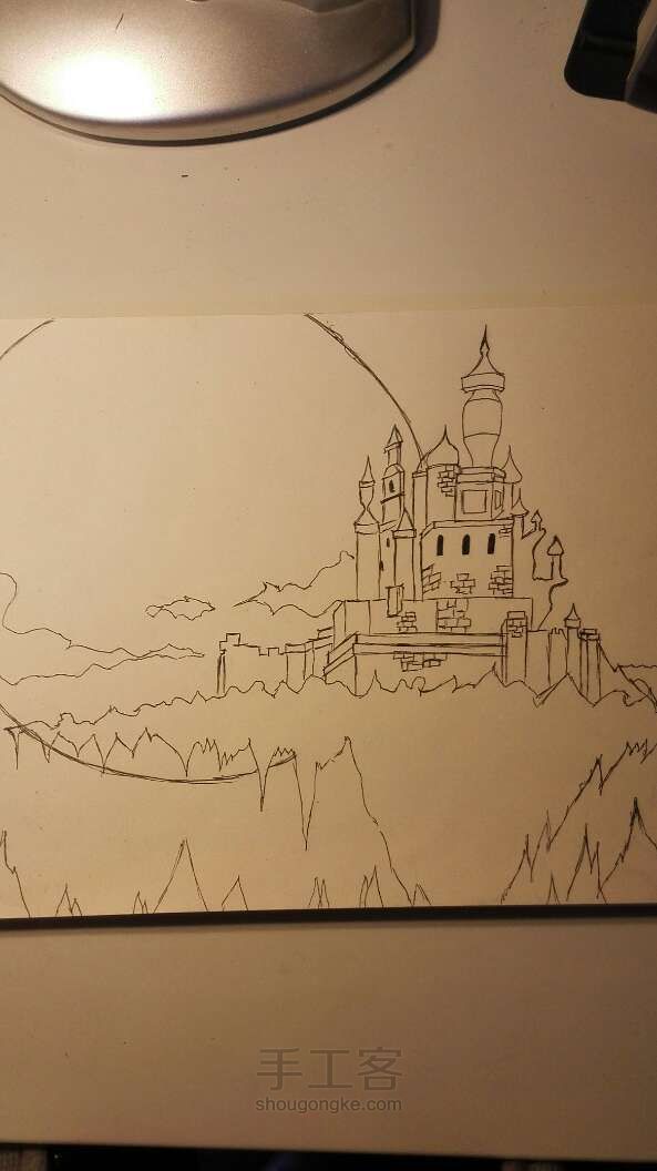 手绘：吸血鬼城堡 第1步