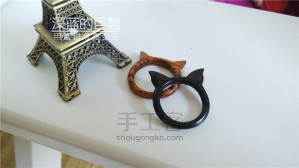 【非凡工作室】指尖的大杀器灵动猫耳木戒指手作 第12步