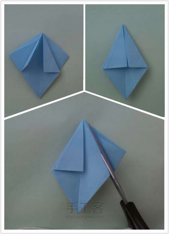 举一反三~六瓣百合花折纸教程 第7步