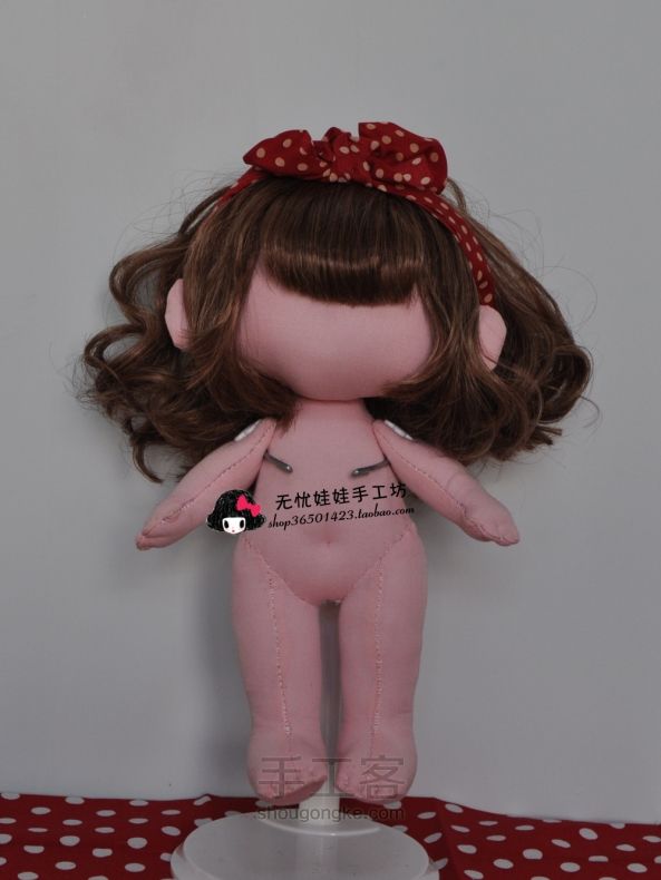 原创手工布娃娃假发套制作方法适合SD娃娃、小布娃娃、可儿娃娃 第11步