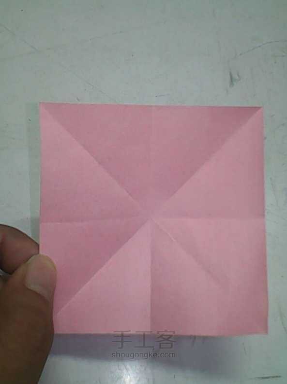 爱心折纸 第2步